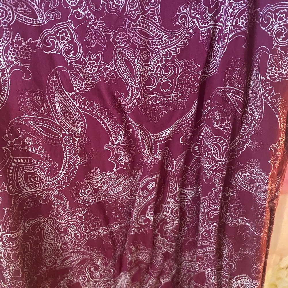 Forever 21 Boho Country Maroon Paisley Loose Fit Spaghetti Strap Dress Size S - Picture 9 of 9